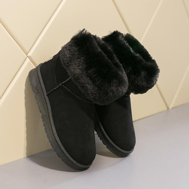 Autumn and Winter New Snow Boots Women's Medium Tube Thick Plush Waterproof Cotton Boots Rabbit Ear Cotton Boots Cross-border