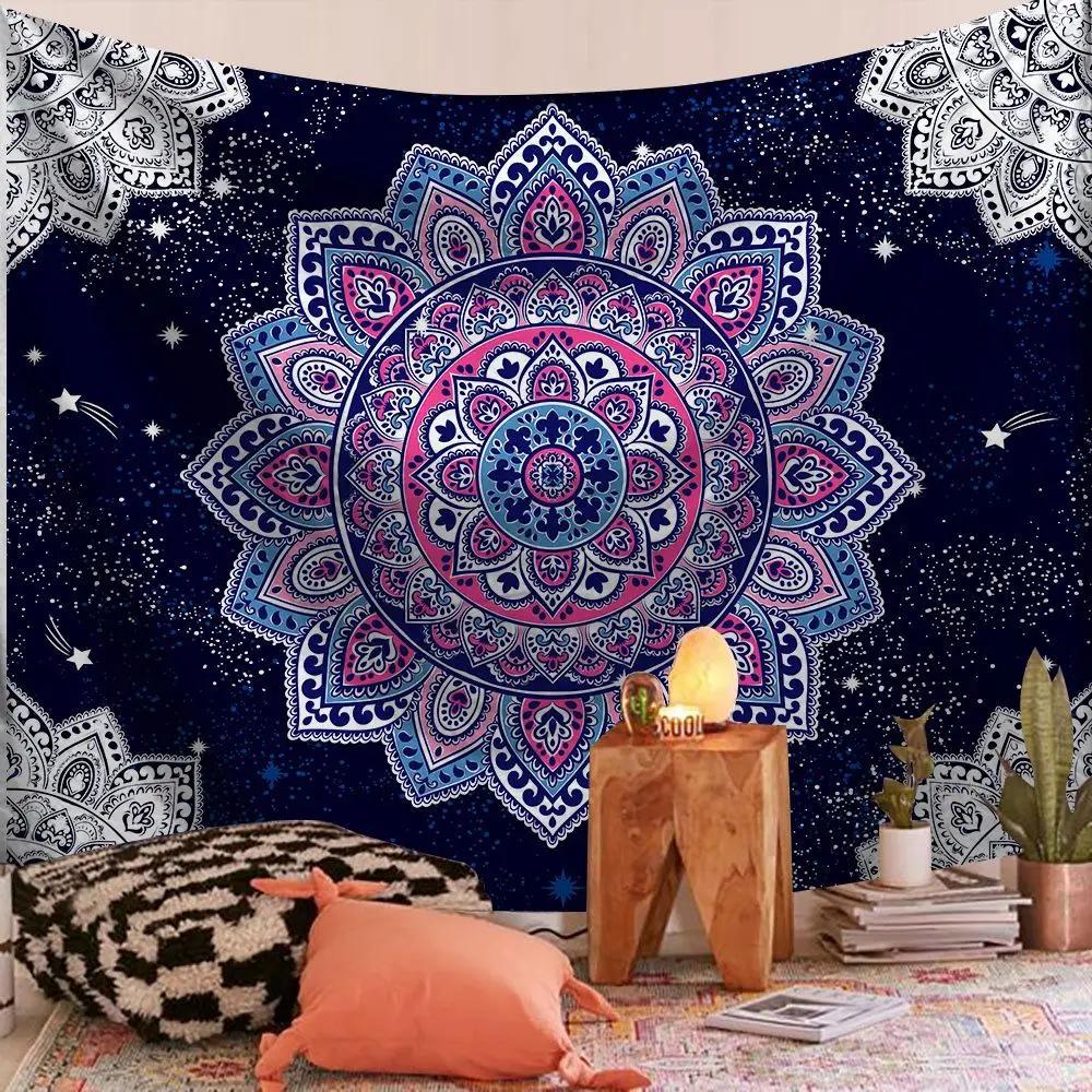 VIKAMA Vintage Ethnic Style Tapestry Elegant Printing Bohemian Style Bedroom And Living Room Decorative Tapestry