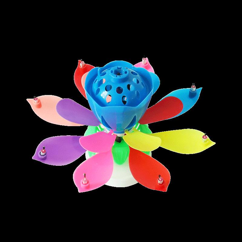 Musical Happy Birthday Lotus Flower Candle - Rotating, Blooming, and Singing Cake Decoration