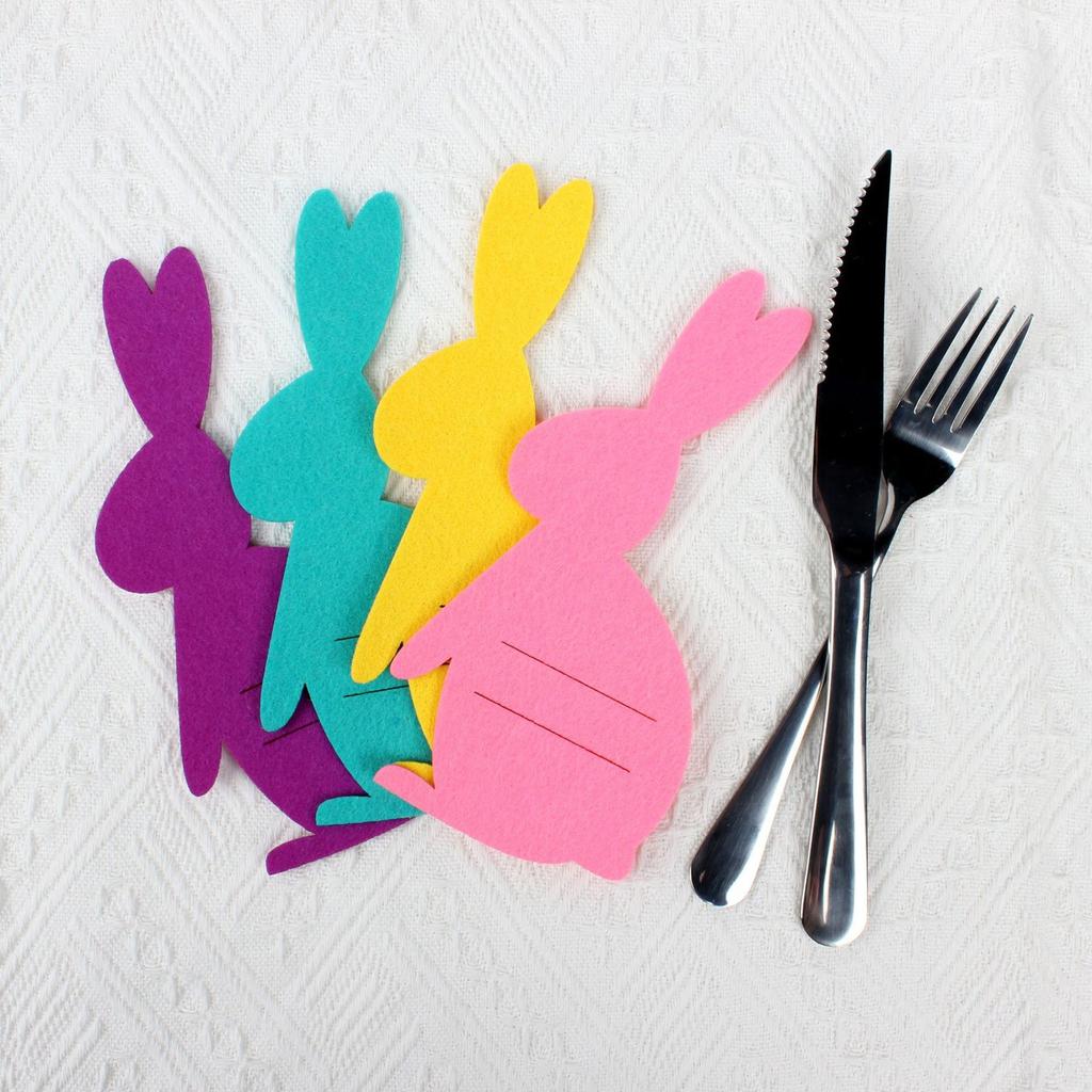 Easter Knife And Fork Bag Tableware Set 4-piece