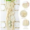2 Pcs Table Runner Boho Cheese Cloth Cheesecloth Table Runner 90x300cm for Wedding Party Bridal Baby Shower Birthday Table Decorations