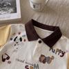 Kids Summer Cotton Short Sleeve Polo Shirt with Cute Dog Print for Toddlers and Children