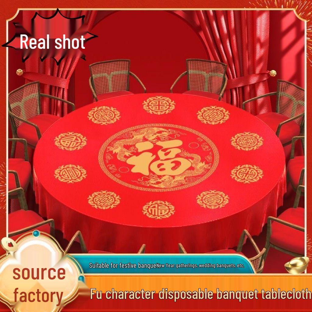 Elegante wasserdichte und schmutzabweisende rote Tischdecke für Hochzeiten