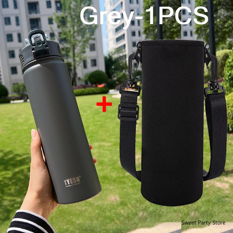 Tyeso 600/750ML Stainless Steel Vacuum Flask With Straw Car Thermal Cup Sports Water Bottle Travel Insulated Cup Thermal Mug