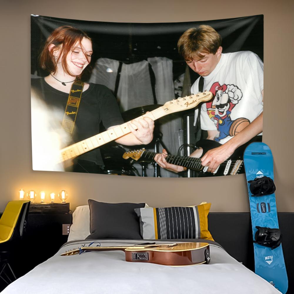 Rock And Roll Music Band Tapestry Slowdive Printed Home Decor Wall Hanging Covering Cloth For Bedroom Living Room Sofa Blanket