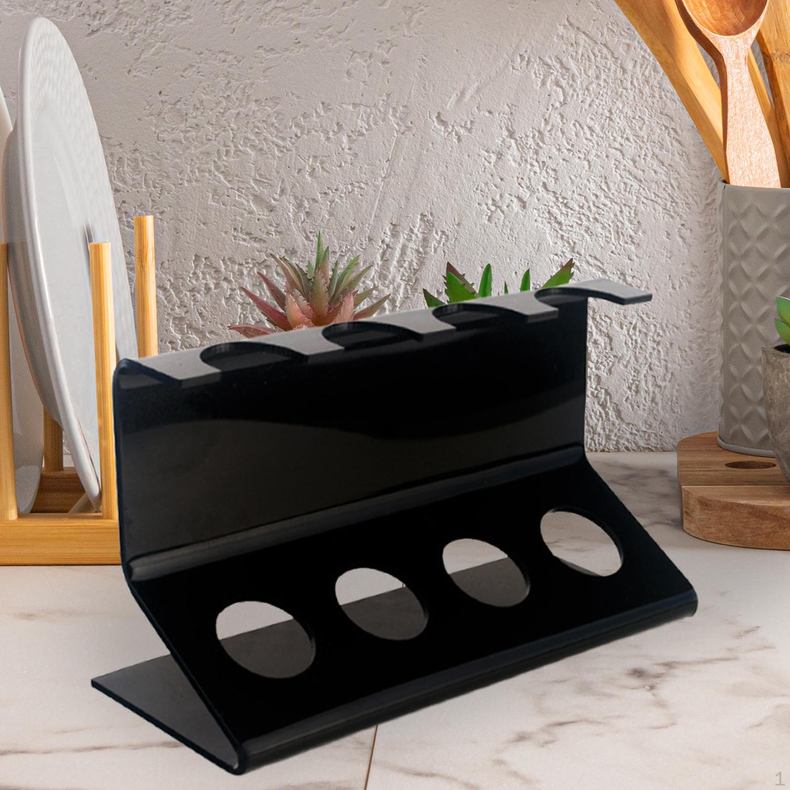 

Держатель для столовых приборов акриловый 4 слота удобный экономящий место органайзер для кухонных принадлежностей подставка для ложек Black