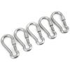 5pcs 80mm Locking Carabiner Clip Heavy Duty Spring Snap Hook with Nut Lock Buckle for Camping