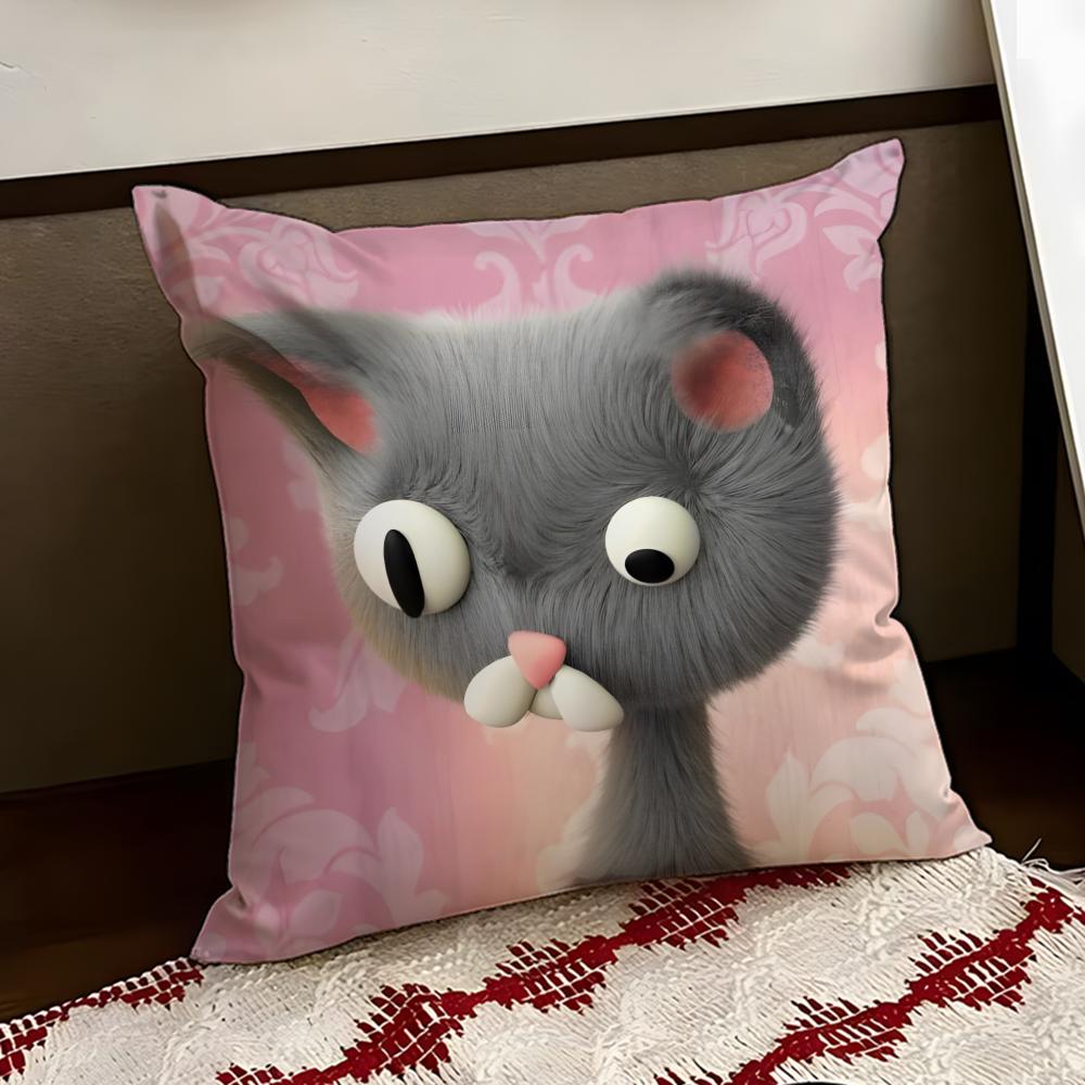 Anime Cute NNoodle and BBun Cushion Cover Reversible Soft Durable Pillow Cover Home Car MultiScene Use for Daily Comfort