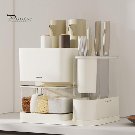 

Прочная многофункциональная влагостойкая стойка для резки Стойка для резки с коробкой для специй для столовой