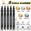 5 colors Mirror Chrome Marker Paint Marker, DIY Silver Marker Pen Alcohol Paint for most surfaces, High-gloss display effects
