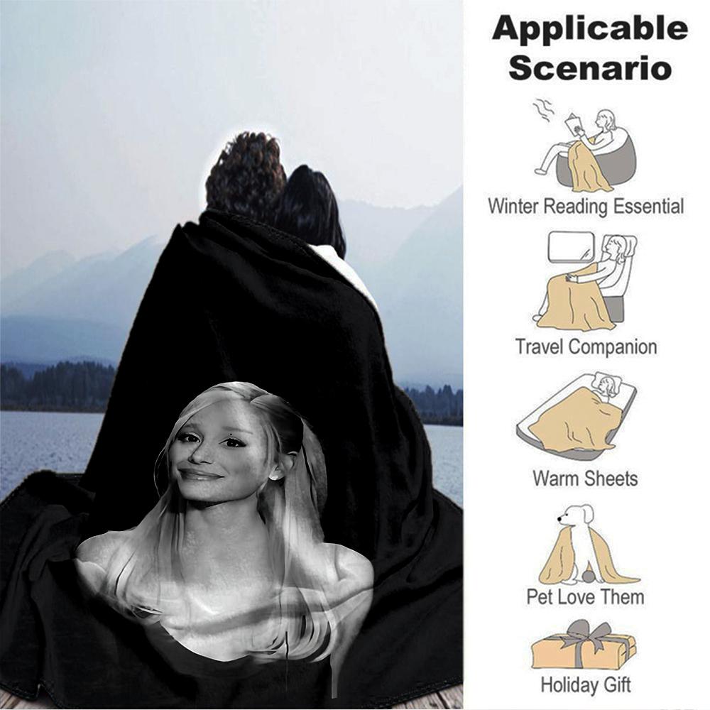 Elegant Black White Portrait Blanket Soft Throw Blanket For Home Bedroom Bed Sofa Travel Office Solid Christmas Blanket
