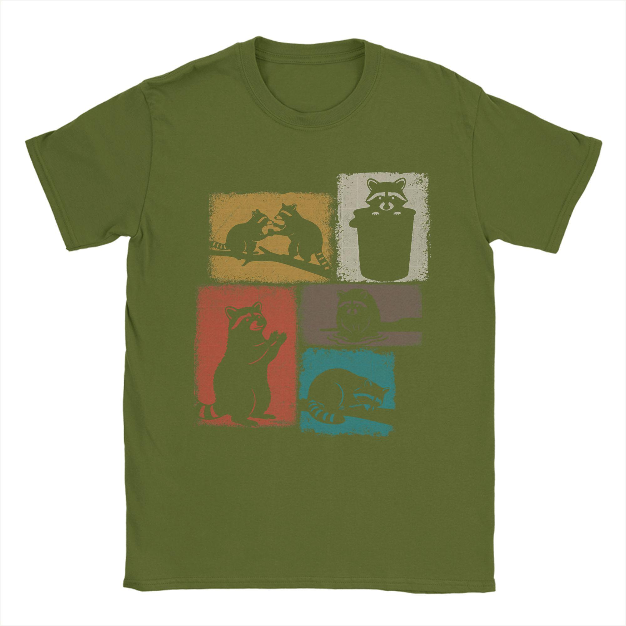 

Humorous Raccoon Vintage Collage Trash Panda Lover T-Shirt for Men Round Neck Cotton T Shirt Short Sleeve Tees Classic Clothing 4XL