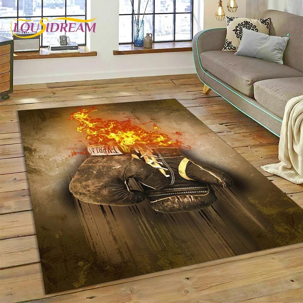 Rękawice bokserskie Bokser Walka Kreskówka Dywanik Dywan do Salonu Sypialni Dekoracja Domu, Mata Podłogowa Antypoślizgowa Dekoracja na Sofę Wycieraczka