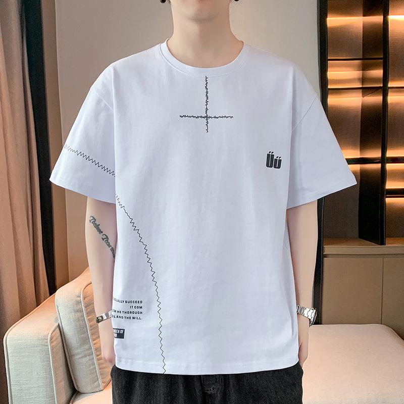 Men Casual Graphic Print Short Sleeve T Shirt Loose Fit Streetwear Summer Top
