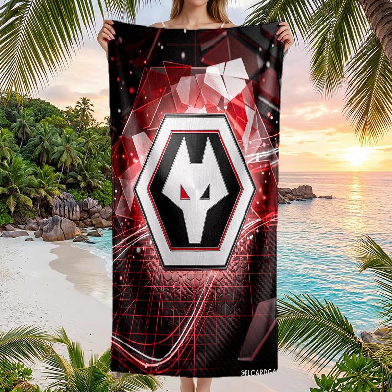 Wolverhampton Wanderers Fußball Strandtuch Weiches Mikrofaser Sommerhandtuch Schnelltrocknend Saugfähiges Handtuch für Strand Schwimmbad Reisen