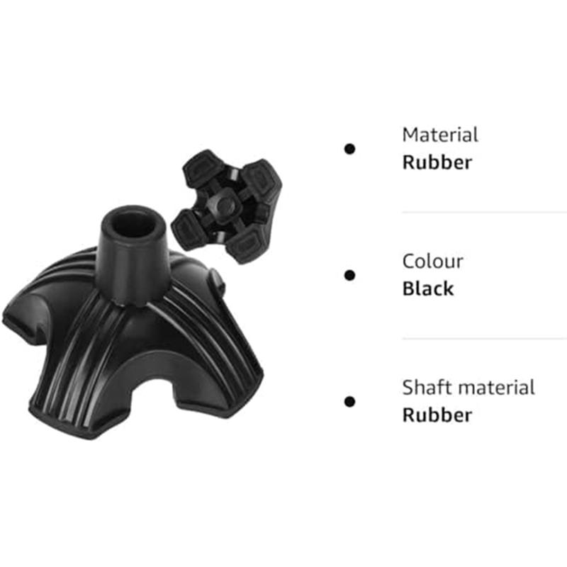 Non-Slip Four-Base 4-Prong Replacement Foot For Cane, Four-Legged Cane Foot Cover 4 PCS