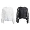 Tops Lose Sexy Hohl Design Langarm Mode Frauen Spitze Blusen
