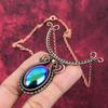 Mystic Fire Labradorite Necklace Copper Wire Wrapped Handmade Necklace Adjustable Chain Necklace Gemstone Copper Wire Jewelry Wedding Gifts