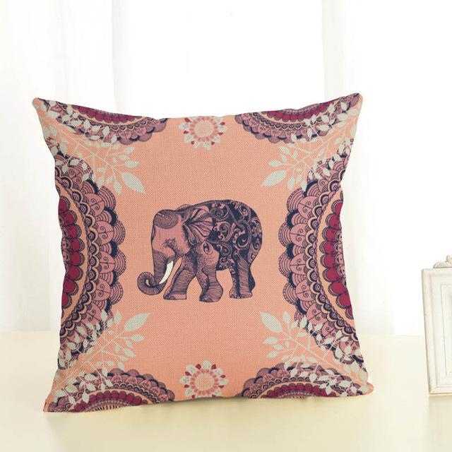 Creative Cartoon Elephant Cushion Cover Cotton Linen Elephant Printing Pillow Case For Sofa Home Decoration Almohada Zt89