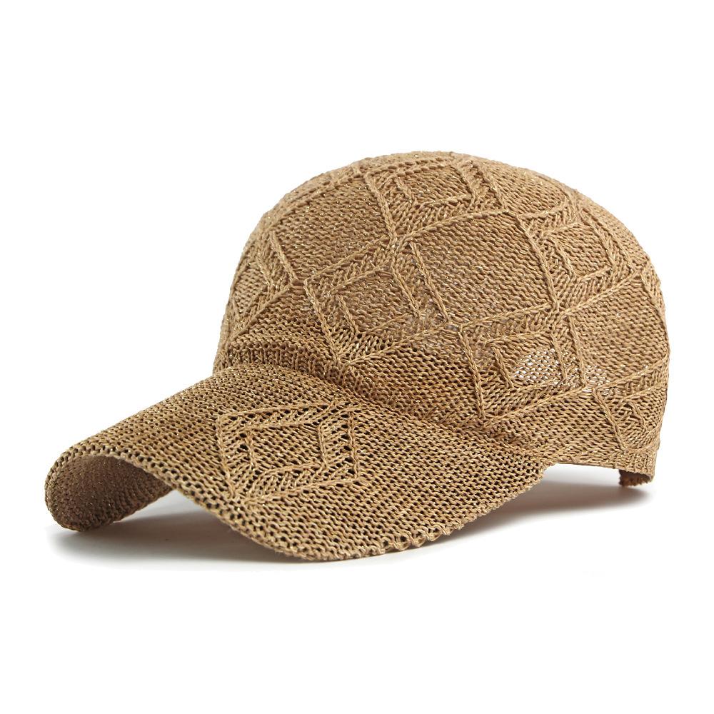 Damen Sommer Strick-Netz-Baseballkappe Atmungsaktiver Outdoor-Sonnenhut Stil Strandhut