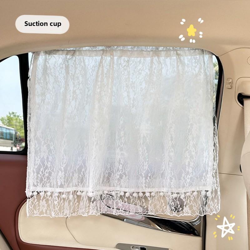 Car Sun Protection Curtains - Suction Cup Side & Rear Window Sunshades, Auto Sunshade Curtains
