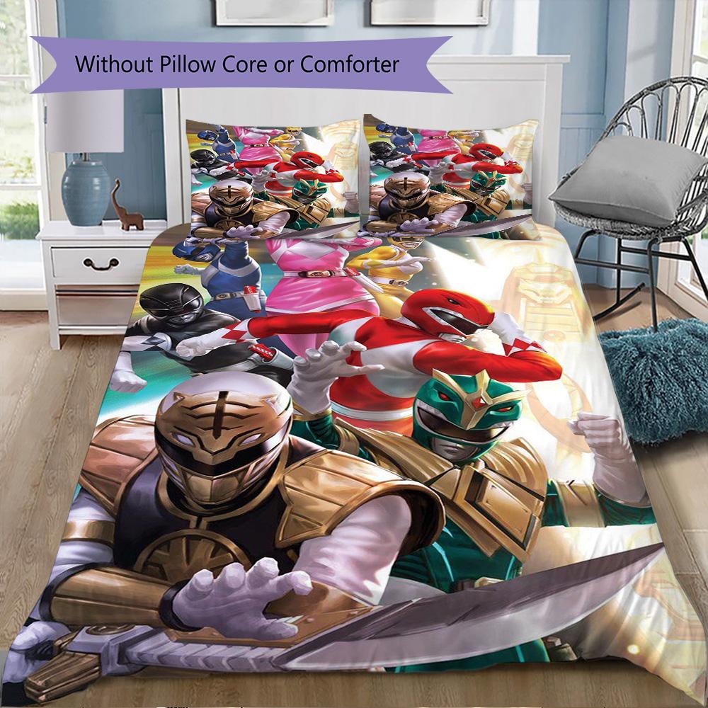 Power Rangers Pattern Bedding,Quilt Set Quilt Cover Pillowcase Home Birthday Gift (1*duvet cover+2*pillowcase,without core)XSJT0917274