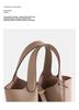 2025 Large Capacity Genuine Leather Commuter Handbag - Lychee Pattern Cowhide Bucket Bag