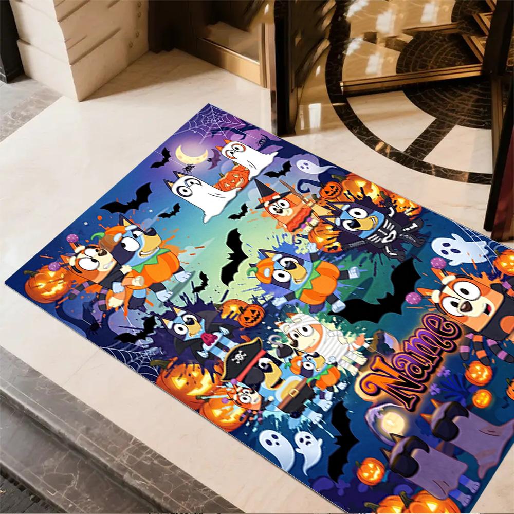 Paw Patrol Halloween Night Personalized Text Floor Mat Suitable for Bedrooms Foyer Dormitory Outdoor Antislip Carpet Decorate Offices