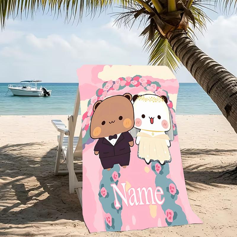 Customizable personalized beach towels Bubu Dudu themed designs.Suitable for the beach, yoga, sports;ideal as beach accessories