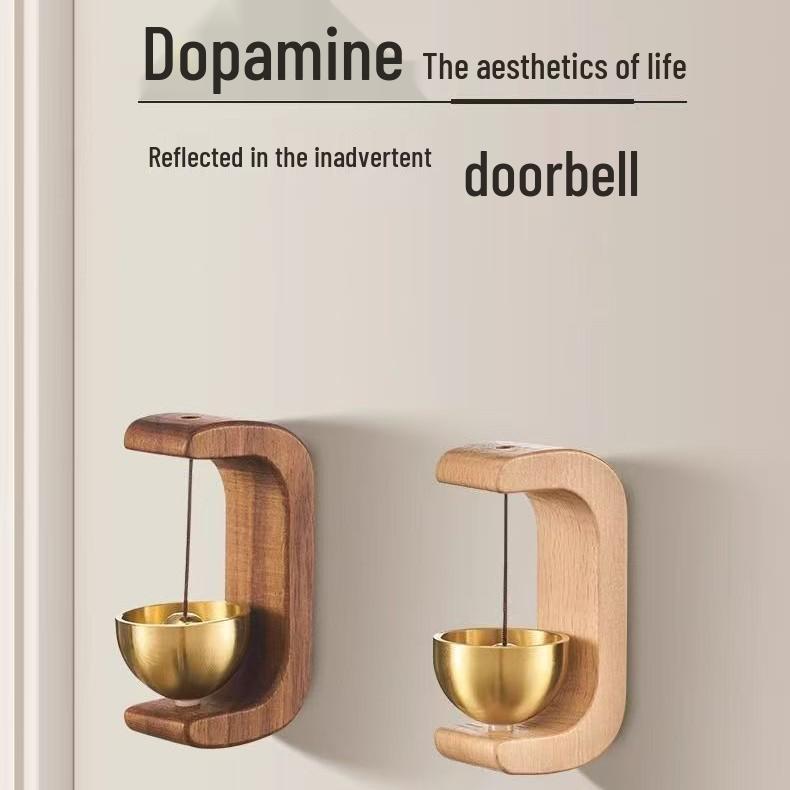Dopamine-Style Magnetic Wooden Doorbell: Chinese-Inspired Wind Chime for Shop Entrances