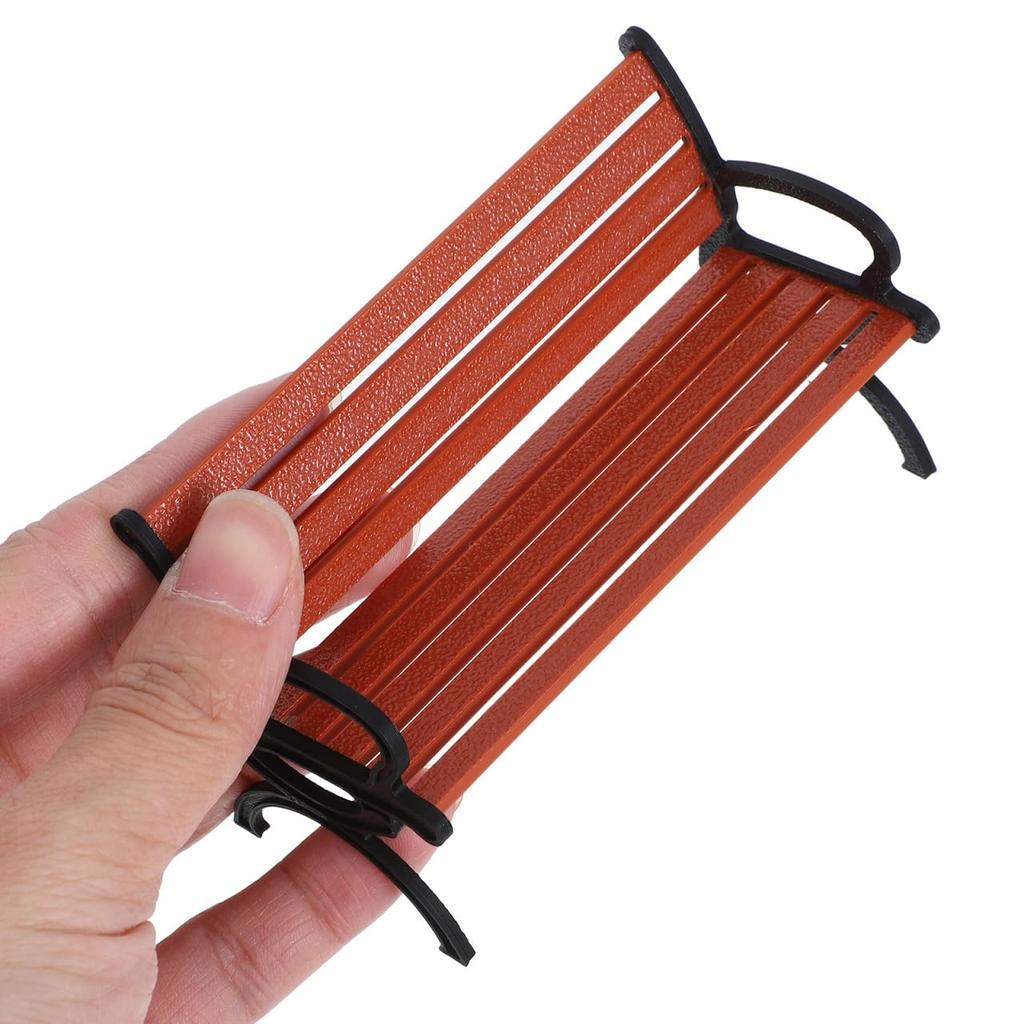 OUNONA Miniature Park Bench Model 3.66 x 2.24 x 1.77 inches Handmade Tabletop Decoration Mini Furniture Dollhouse Accessory Small Garden Bench