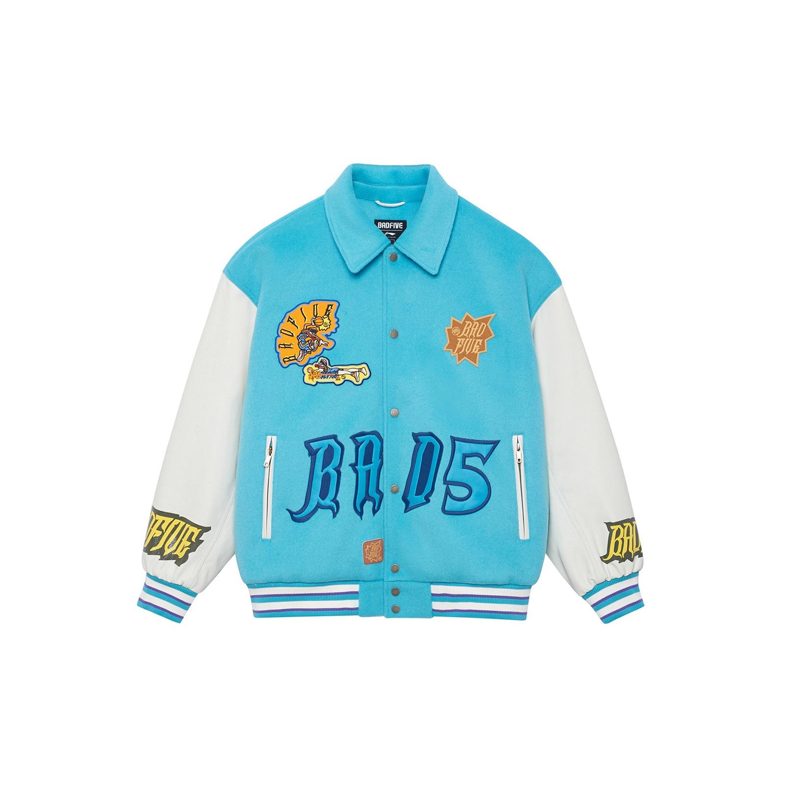 Li-Ning BadFive Graphic Baseball Jacket  Blue White  Men s AJPS001-2 XS