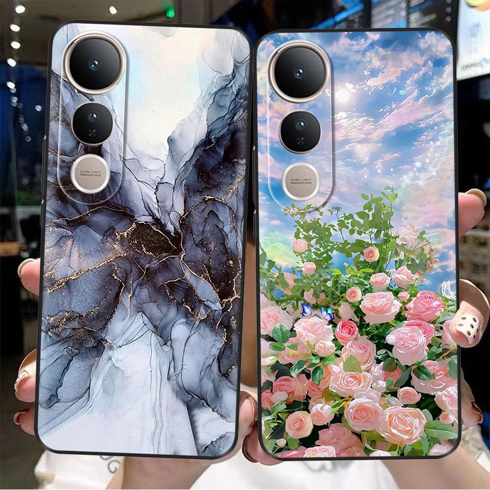 For Vivo V50 Lite 5G 4G Case Fashion Flower Soft High Quality Housing For Vivo V50Lite 4G Back Cover Colorful Phone Casing Funda