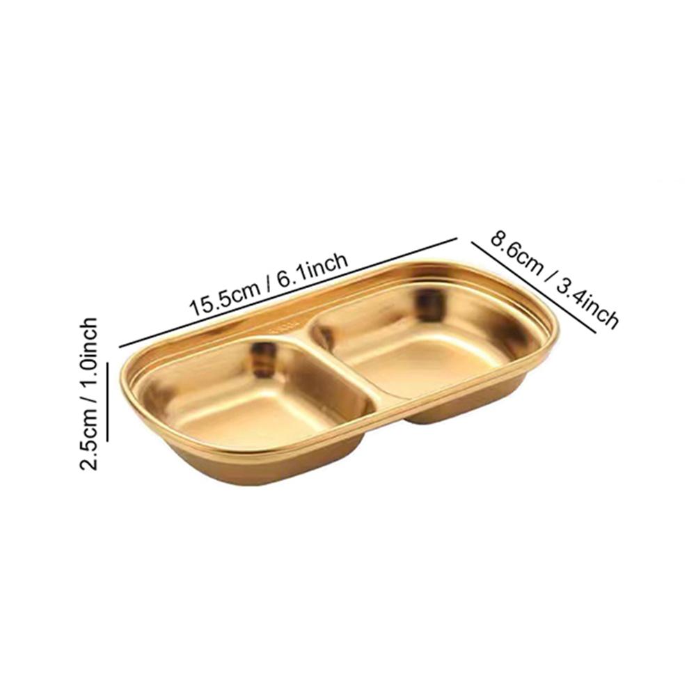 Stainless Steel Camping Seasoning Plate Tray Sauce Dish Spice Plates Pepper Roast Meat Sauce Dishes Bowl BBQ Tableware