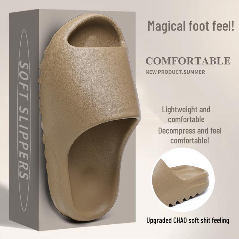 Men's Summer Thick-Soled EVA Non-Slip Sandals - Single-Strap Cool Slippers, Couple Style Fashionable Sports Footwear