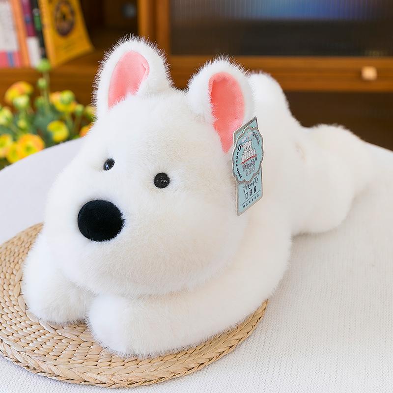 West Highland Plush Doll Cute Little West Highland Lying Down Toy Children Sleep With Soothing Doll Rag Doll