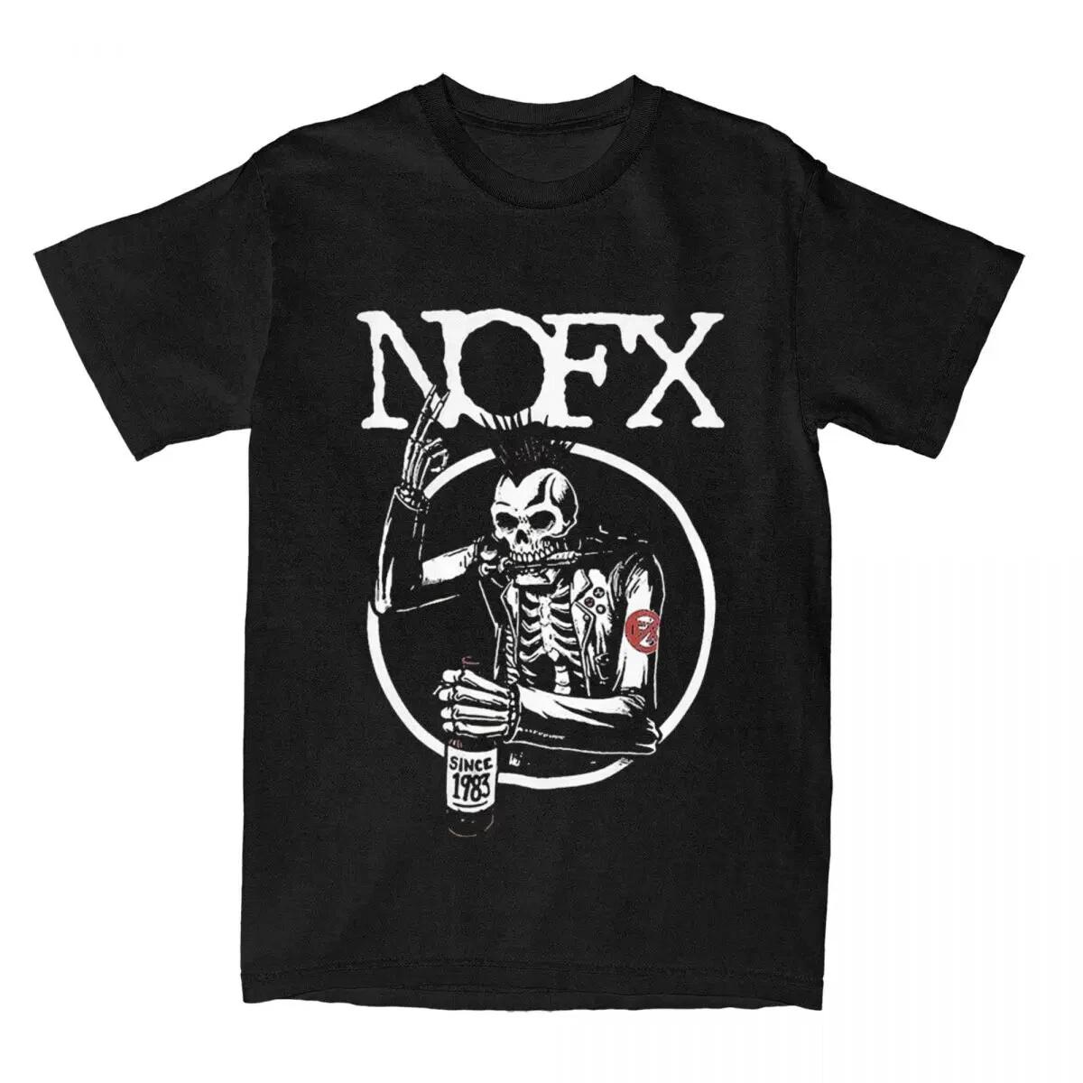 Novelty Drunk Nofx Rock Band T Shirt Men Women Cotton Tees Shirt Original Clothe L