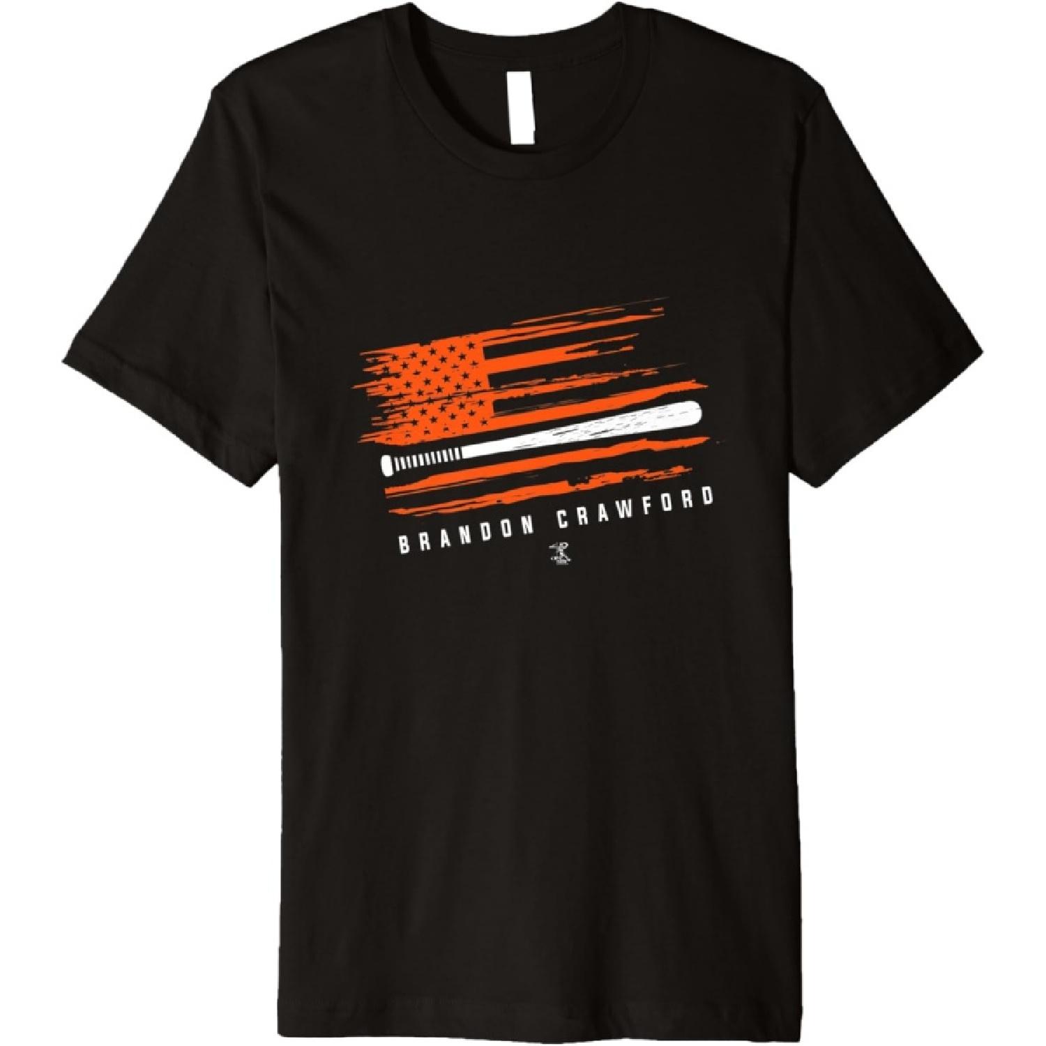 Brandon Crawford Baseball Flag Graphic - Apparel - Premium T-Shirt S