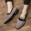 Męskie buty Leafers Monk Shoes Formalne biznesowe codzienne skórzane buty Brązowy smoking Ślubne marynarki Buty siodłowe Oversized