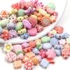 200pcs/lot Multiple Styles Plastic Beads Cat Flower Star Fish Shell Beads Loose Spacer Beads For Jewelry Making DIY Accessories