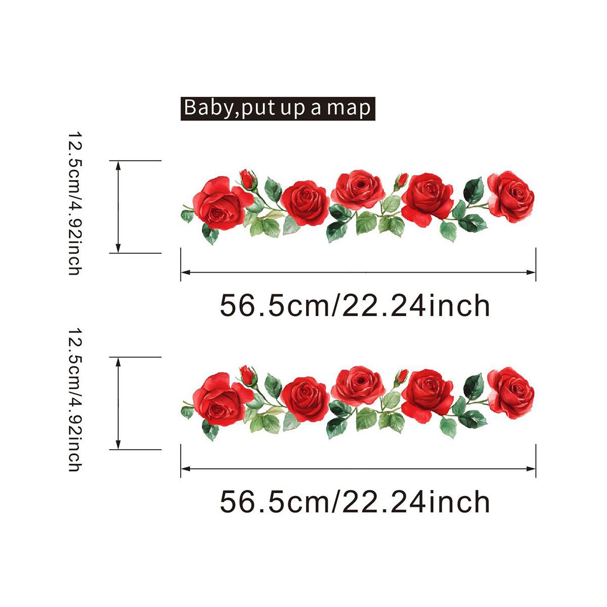 

Romantic Red Rose Flower Wall Decal Sticker Self Adhesive Home Decor for Living Room Bedroom Entrance Wall Art 30x60cm різнокольоровий