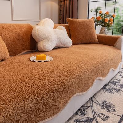 Modernes Lammplüsch Licht Luxus Sofakissen Samt Wohnzimmer Warme Sitzmatte Rutschfeste Couch L-Form Sofa Rückenlehnenbezüge