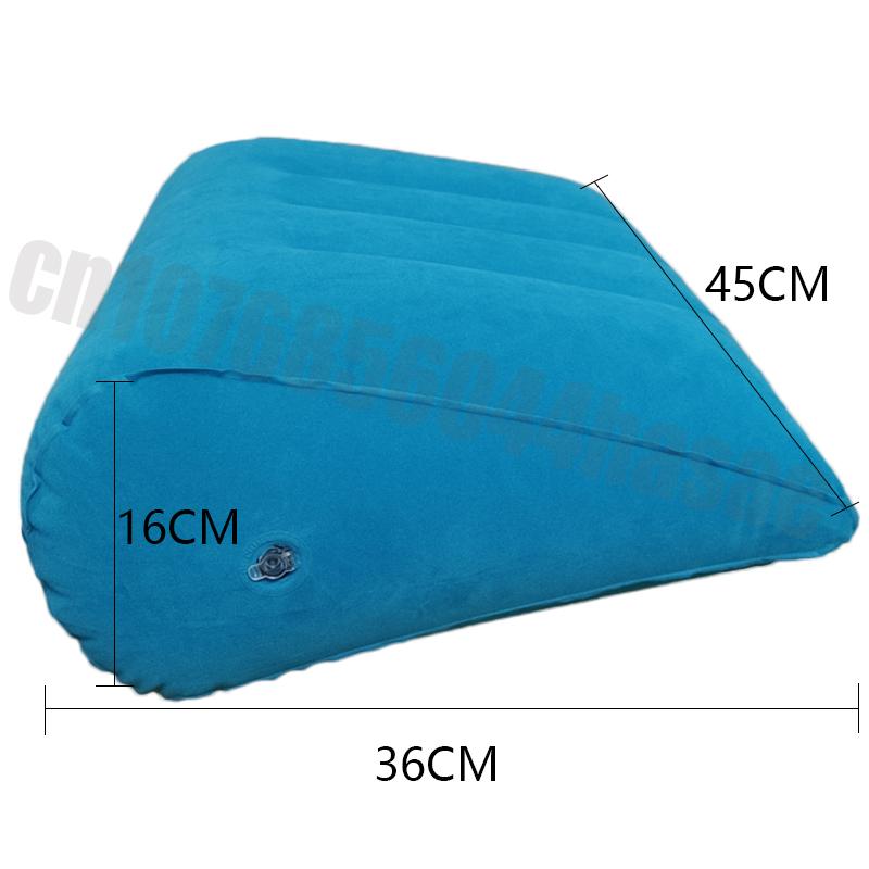 Inflatable PVC Flocking Pillow Wedge Love Pillow Triangle Foldable Master Cushion Labor-saving Sitting Camping Pillow Furniture