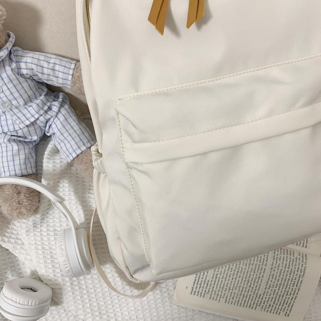 Korean Style Large Capacity Backpack for Students, Simple and Fashionable, Plain Color Schoolbag