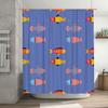 Blue Ocean Pattern Kids Cartoon Shower Curtain Creative Design For Bathroom Decoration 3D Printing Waterproof Fabric With Rings