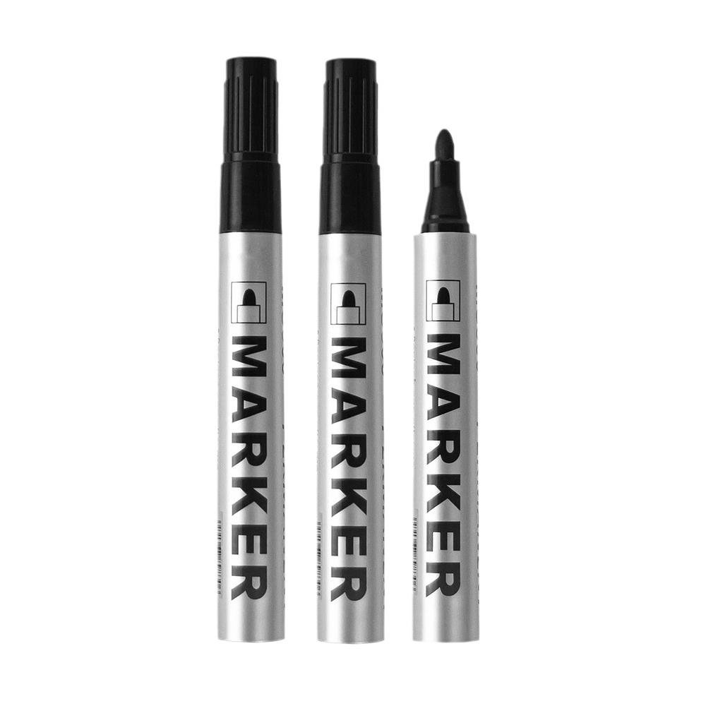 1/3pcs 2mm Nib Waterproof Quick-Drying Markers Set Smooth Tip Oily Non-Fading Signature Pens for Tile CD Glass Metal