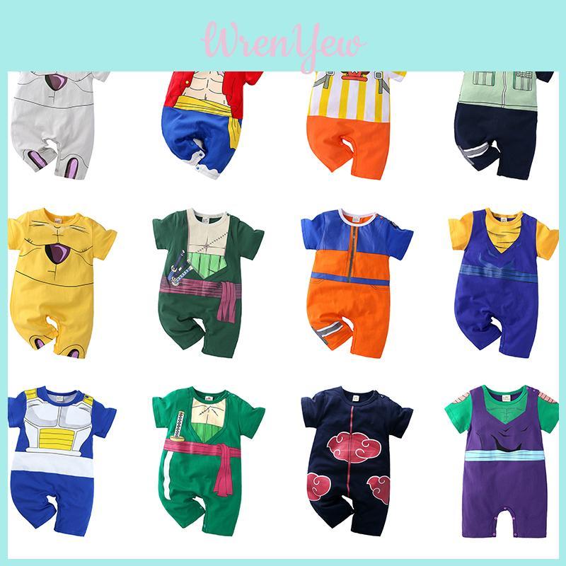 Adorable Baby Romper In Dragon Ball Naruto Luffy Design For Stylish Summer Wear