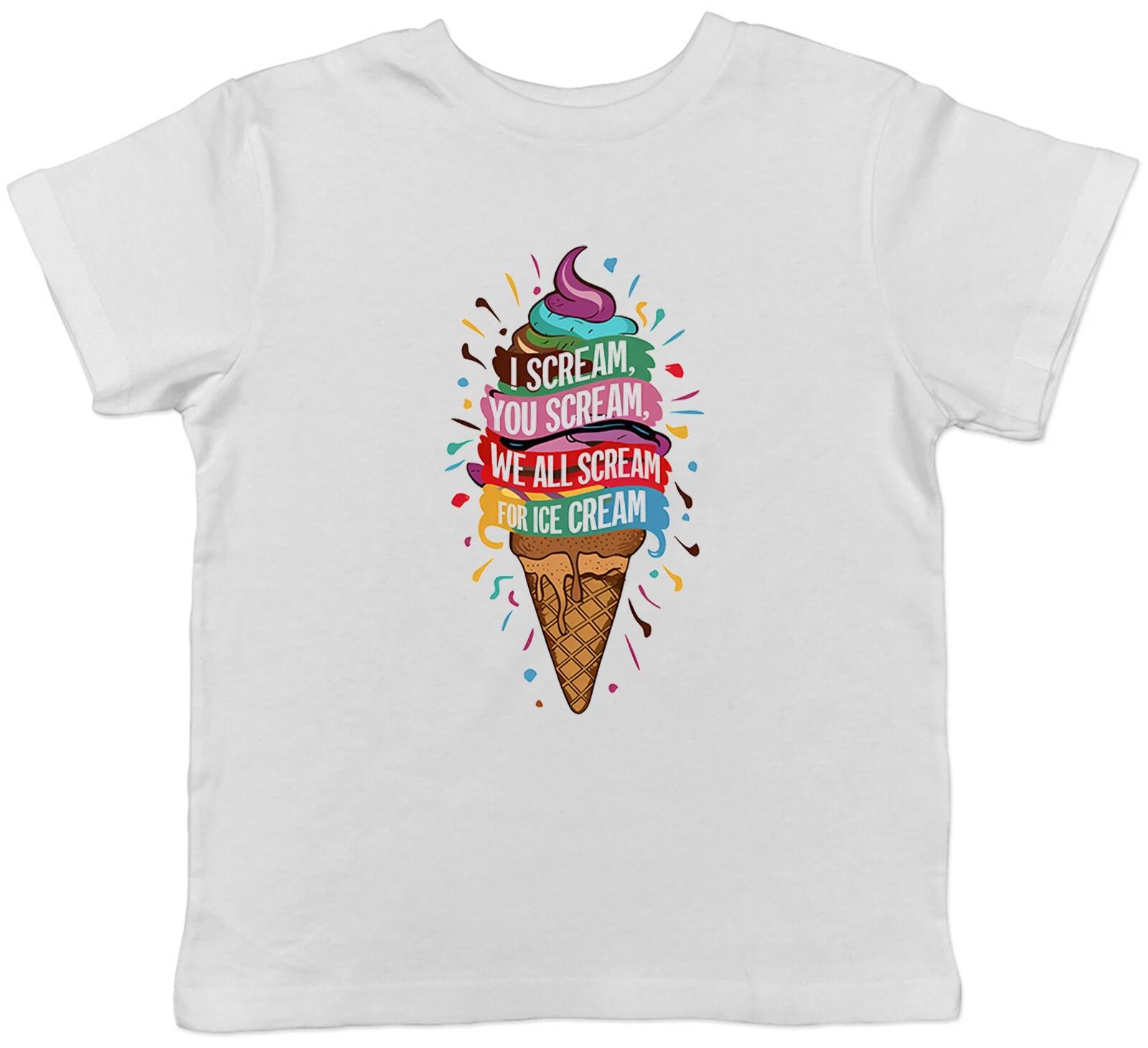 

I Scream You Scream Funny T-Shirt We All Scream for Ice Cream Childrens Boy Girl 150