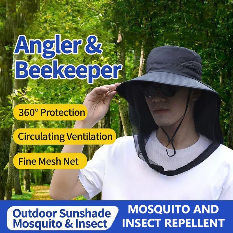 Foldable Mosquito Hat With Hidden Net Mesh Repellent Bee Protection Casual Outdoor Sunscreen Fishing Cap Panama Hat