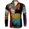 Men's Printed Long Sleeve Shirts Casual Loose Printed Long Sleeve Shirts